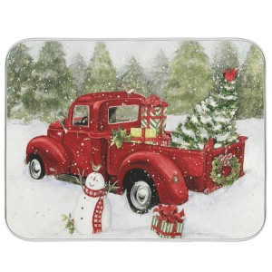 Wamika Christmas Dish Drying Mat 16x18 for Kitchen Dishes Pad Dish Drainer Rack Mats Absorbent Fast Dry Kitchen Accessories